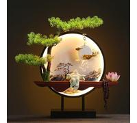 LED Illuminated Artificial Bonsai Tree, Zen Decorative Faux Plant for Home Office Desk, Book Shelf, Modern Housewarming Gift