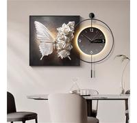 LED Illuminated Butterfly Wall Art Decor Clock - Plug-in Power Supply, Perfect for Entryways, Living Rooms, and Hallways
