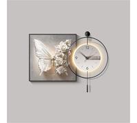 LED Illuminated Butterfly Wall Art Decor Clock - Plug-in Power Supply, Perfect for Entryways, Living Rooms, and Hallways