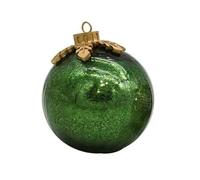 LED Illuminated Christmas Ball Ornament With Auto Off Timer 6x6Inch For Shelves Tables Desks Snowflake Metal Accent Ornament