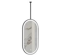 LED Illuminated Double-Sided Oval Mirror Wall-Mounted Metal Hanr Bathroom Decor Available in Black/d/White 40x60cm - Perfect for Slish Spaces
