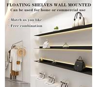 LED Illuminated Floating Shelves - Heavy Duty Wall Mounted Storage nizer White Metal Display Shelf (100x20x6cm) for Books Accessories & Home Decor - Modern & Stylish!