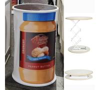 LED Illuminated Foldable Trade Show Display Pod with Pop Up Teon Table Counter 3 Sles (Round 2pcs) for Exhibits Vendor Events & School Recepts