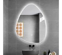 LED Illuminated Irregular Makeup Vanity Mirror Waterproof 500x700mm Wall Mounted Positive Hanging White Ideal for Makeup & Grooming Stylish Bathroom Decor