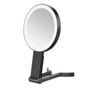 LED Illuminated Magnifyings Mirroring 10X Magnification Power Adjustable Angled Foldable Design with Iron Frame for Travel Foldable Magnification