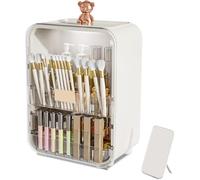 LED Illuminated Makeup Organizer with Mirror, Dustproof Cosmetic Storage Case for Skincare, Jewelry, and Beauty Tools