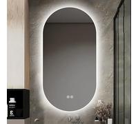 LED Illuminated Oval Bathroom Mirror 120x70cm Dimmable Backlit Wall Mirror Frameless Anti-Fog Vanity Mirror (Vertical 24x48in) for Modern Home Décor