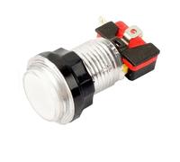 LED Illuminated Push Button Micro Switch with Fixing Ring, Bulb Holder, Spacer, Microswitch and 5V LED for Arcade Jamma - White