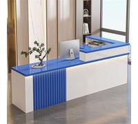 LED-Illuminated Reception Desk with Lockable Drawer 50cm/198.1cm Commercial Office Counter for Beauty Salon Clinic Lobby Retail Store - Modern Design