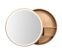 LED Illuminated Round Medicine Cabinet with MirrorStylish Bathroom Bedroom & Living Room rage Solution WallMounted Modern Design for Organized Spaces