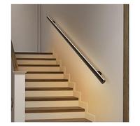 LED Illuminated Stair ils Kit - Double-sided Luminescent Banister for Indoor Stairs Rustic Black Industrial Pipe with Warm White Lighting System