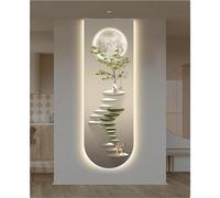 LED Illuminated Wall Art for Living Room and Entrance, Zen Landscape Decorative Painting with Background Lighting