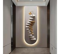 LED Illuminated Wall Art for Living Room and Entrance, Zen Landscape Decorative Painting with Background Lighting