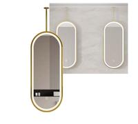 LED Illuminated Wall-Mounted Bathroom Mirror 50x120cm Gold Stylish & Practical Clear Design for Home Decor Modern Hanging Mirror with Lighting