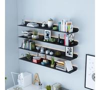 LED Illuminated Wall Shelf 80cm Metal Hanging Storage Shelves with Builtin Light Easy to Install Lighting Shelf for Home & Commercial BarBlack Modern Design