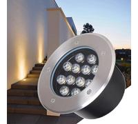 LED In Ground Lights Outdoor Embedded Underground Light IP66 Waterproof Landscape Buried Lights AC85-110V for Sidewalk Driveway Deck Step Garden Lawn Pathway Lights (Blue 12W)