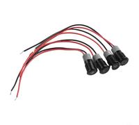 LED Indicator Light, 12mm for Tractor RV Boat for ATV Waterproof Signal DC12V 24V Black Nickel Plated Copper Housing IP67 Rated(4PCS)