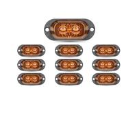 LED Indicators 10pcs Mark Led Lights Side Marker Indicator Signal Lamp for Car Truck Trailer Bus Pickup RV Lorry Van Camper Mirror Indicator Light(10x 2Leds Yellow)