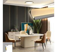 LED Indirect Lighting Aluminum Crown Molding, Wall Washer Profile for Ceiling/Skirting Decor (No LED Strip)(White,2.4 m/7.8 ft)