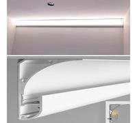 LED Indirect Lighting Aluminum Profile - Crown Molding Ceiling Decor for Easy Installation in Living Room, Bedroom, Bathroom & Corners - 25m/82ft Strip Diffuser Channel