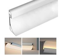 LED Indirect Lighting Fixture, Aluminum Channel Profile Diffuser, 2.8m Baseboard Cornice Moulding, Modern Interior Lighting Solution