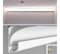 LED Indirect Lighting for Ceilings - Aluminum Linear Channel & Diffuser, Crown Molding Decor, Wall Washer Profile, 10m/32.8ft Skirting Line - Perfect for Home & Commercial Use