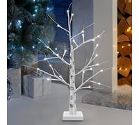 LED Indoor Christmas Tree White 60cm Foldable 6000k Light Dual - Mains and Battery Operated TREE02-JH