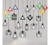 LED Indoor E27 Modern Cage Pendant Light Iron Retro Loft Pendant Lamp Metal Hanging Restaurant Lamp Living Room (Color : D) (C)