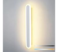 LED Indoor Long Strip Wall Lamp Lights Dimmable Up Down Wall Light Color Adjustable Acrylic Aluminum Wall Lighting Fixture for Bedroom Living Room Balcony Restaurant Hotel Corridor (White,100cm 48W)
