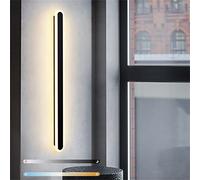 LED Indoor Long Strip Wall Lamp Lights Dimmable Up Down Wall Light Color Adjustable Acrylic Aluminum Wall Lighting Fixture for Bedroom Living Room Balcony Restaurant Hotel Corridor (Black,80cm 38W)
