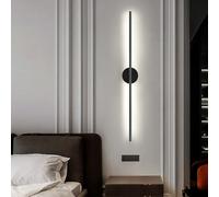 LED Indoor Long Strip Wall Mounted Light Modern Nordic Style Wall Sconce Minimalist Background Decoration for Bedroom Mirror Stairs 3000K/4500K/6000K Nightlight