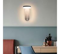 LED Indoor Wall Sconce 90° + 350° Rotation with Two Independent Switch Wall Lighting 18W Iron Aluminium Modern Reading Spotlight for Study Room Bedroom Bedside