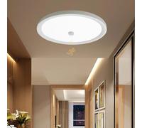 LED Indoor White Ceiling Lighting with 120° Motion Detector Ceiling Light Acrylic 6000K Round Design Ceiling Lamp Minimalist Modern for Hallway Living Room Bedroom