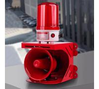 LED Industrial Siren Alarm, 0-110dB Adjustable Volume Sound and Light Alarm Siren, Waterproof Warning Security Strobe Light for Mines, Quarries, Private Residences, Construction Sites