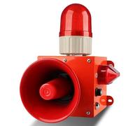 LED Industrial Siren Alarm, Adjustable Volume up to 120dB, Sound and Light Warning Security Strobe Light for Industrial Applications