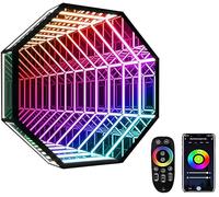 LED Infinite Mirror Tunnel Light,3D Colorful Visual Effects,Mirror Tunnel Design,APP + Remote Control Dual Control,Versatile for Home Decoration,Party Atmosphere,Bar Decoration
