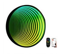 LED Infinity Mirror, 3D Wall Mirror with Remote Control, RGB Multicolor Changing Light, Tunnel Light, 30cm