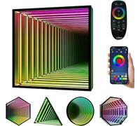 LED Infinity Mirror Light, 3D Tunnel Lamp with APP Remote Control, Multicolor Wall Hanging Light for Home Party and Bar Decor