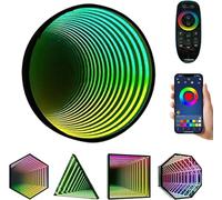 LED Infinity Mirror Light, 3D Tunnel Lamp with APP Remote Control, Multicolor Wall Hanging Light for Home Party and Bar Decor