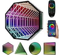 LED Infinity Mirror Light, 3D Tunnel Lamp with APP Remote Control, Multicolor Wall Hanging Light for Home Party and Bar Decor