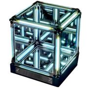 LED Infinity Mirror Light 4D Acrylic Cube Night Lamp with One Touch Control 2000mAh Battery Cool Decorative Lighting for Bedroom Endless Abyss Effect