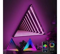LED Infinity Mirror Night Light with Remote Control, Single-Sided 3D Atmosphere Lamp for Home, Bedroom, Living Room, Party, Bar