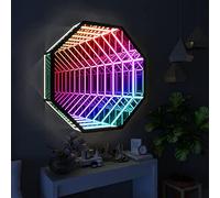 LED Infinity Mirror, Remote Control Multi Color Changing 3D Tunnel Frame, Magical Light for Bedroom, Gaming Room, Bar Party