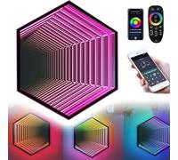 LED Infinity Mirror Tunnel Lamp - 3D Color Changing Light with Remote, 358 Magical Multi-Color Effects for Home Party and Bar Decor