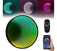 LED Infinity Mirror Tunnel Lamp - 3D Color Changing Light with Remote Control for Home Party and Bar Decor