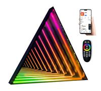 LED Infinity Tunnel Light, Remote Control Mirror Light with Adjustable Effects, Multicolor Wall Lamp for Home Decor