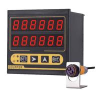 LED Infrared Digital Counter, Production Line Counter with Counting Range 1-999999, Induction Distance 70CM, Power-off Memory Function for Factories and Workshops