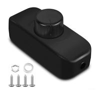 LED Inline Dimmer Switch with Push ON/OFF Rotary Control 220V 240V for Dimmable LED, Halogen and Incandescent Lamps with Last Setting Memory Function (Black)
