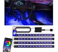 LED Interior Car Lights for Men & Women, USB Powered Atmosphere Strip Lights with APP Control, Music Sync, Multi-Color Car Decoration, Universal Auto Lighting Kit for Cars, Trucks