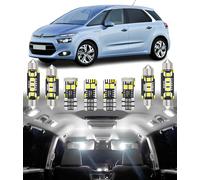 LED Interior Light Kit for Citroën C4 B5 Hatchback Coupé Saloon 2004-2010 | Picasso / Grand Picasso MK1 2007-2013, 6000K White Light, Can-bus Error Free, Plug and Play, Car Accessories